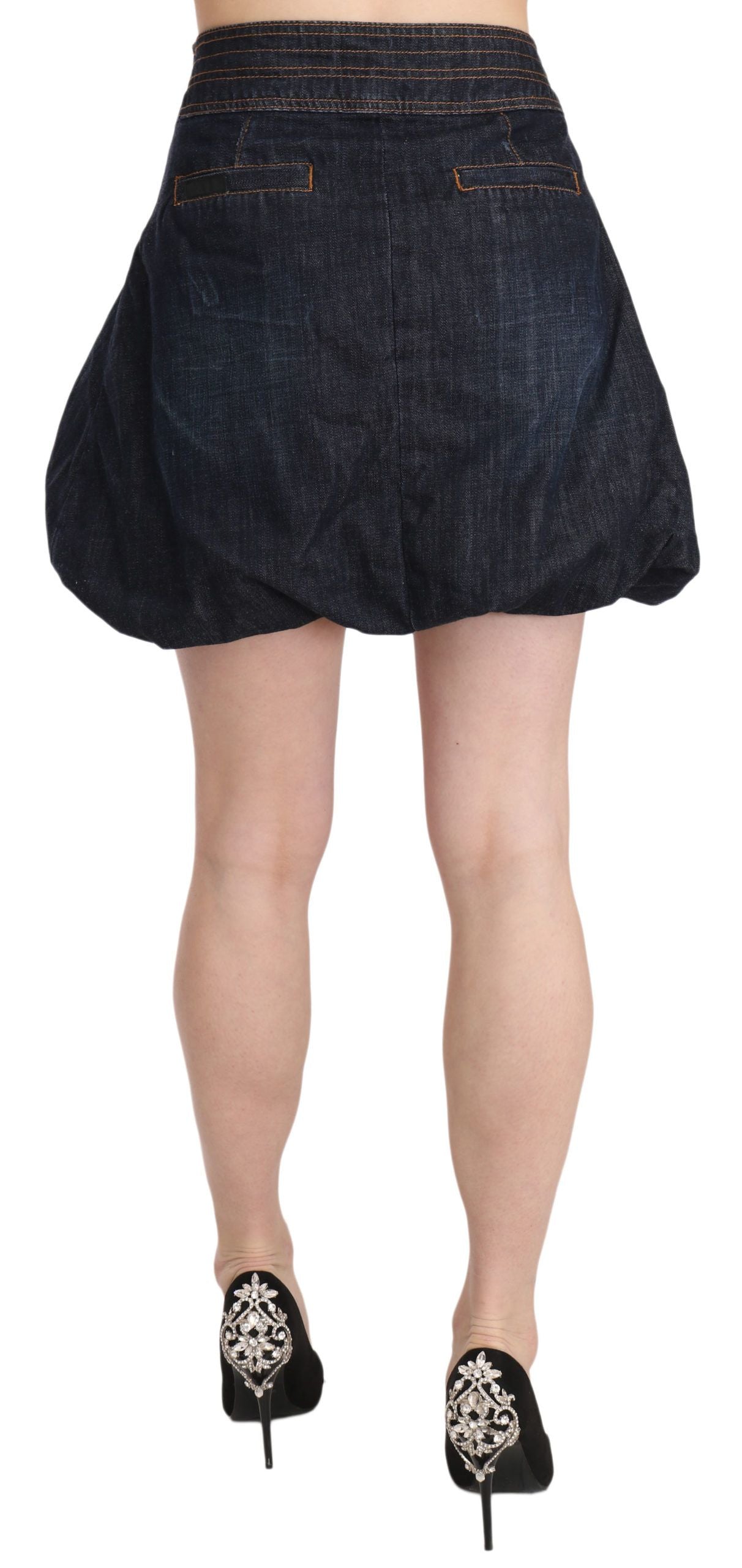Blue Jeans Denim Baumwolle Stretch A-Linie Mini
