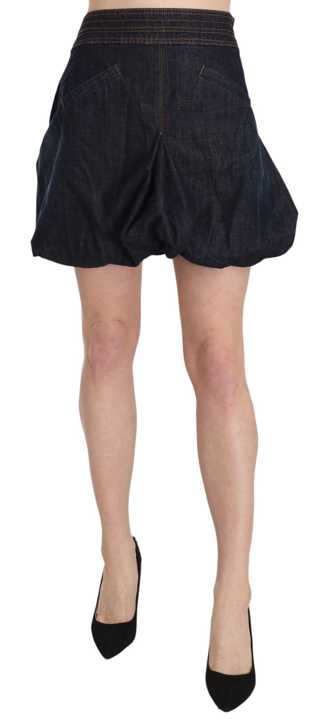 Blue Jeans Denim Baumwolle Stretch A-Linie Mini