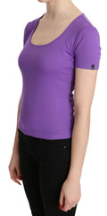 Lila Oberteil 100% Polyester Kurzarm Bluse