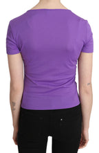 Lila Oberteil 100% Polyester Kurzarm Bluse