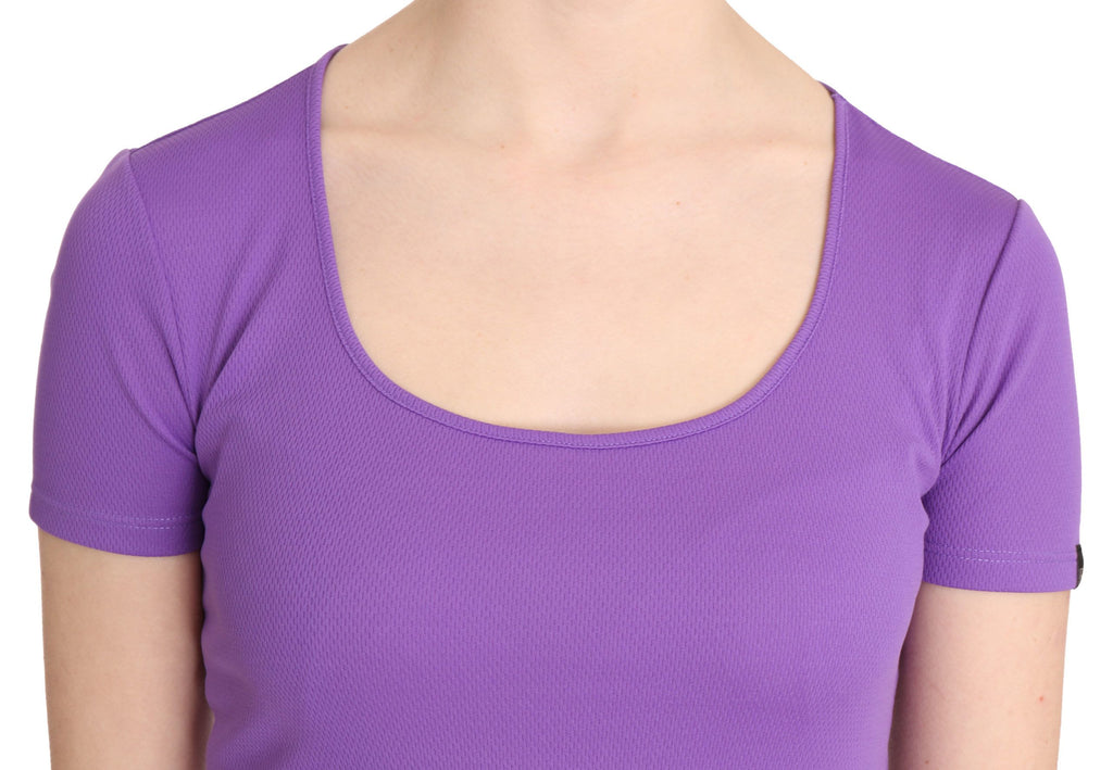 Lila Oberteil 100% Polyester Kurzarm Bluse