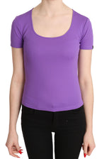 Lila Oberteil 100% Polyester Kurzarm Bluse