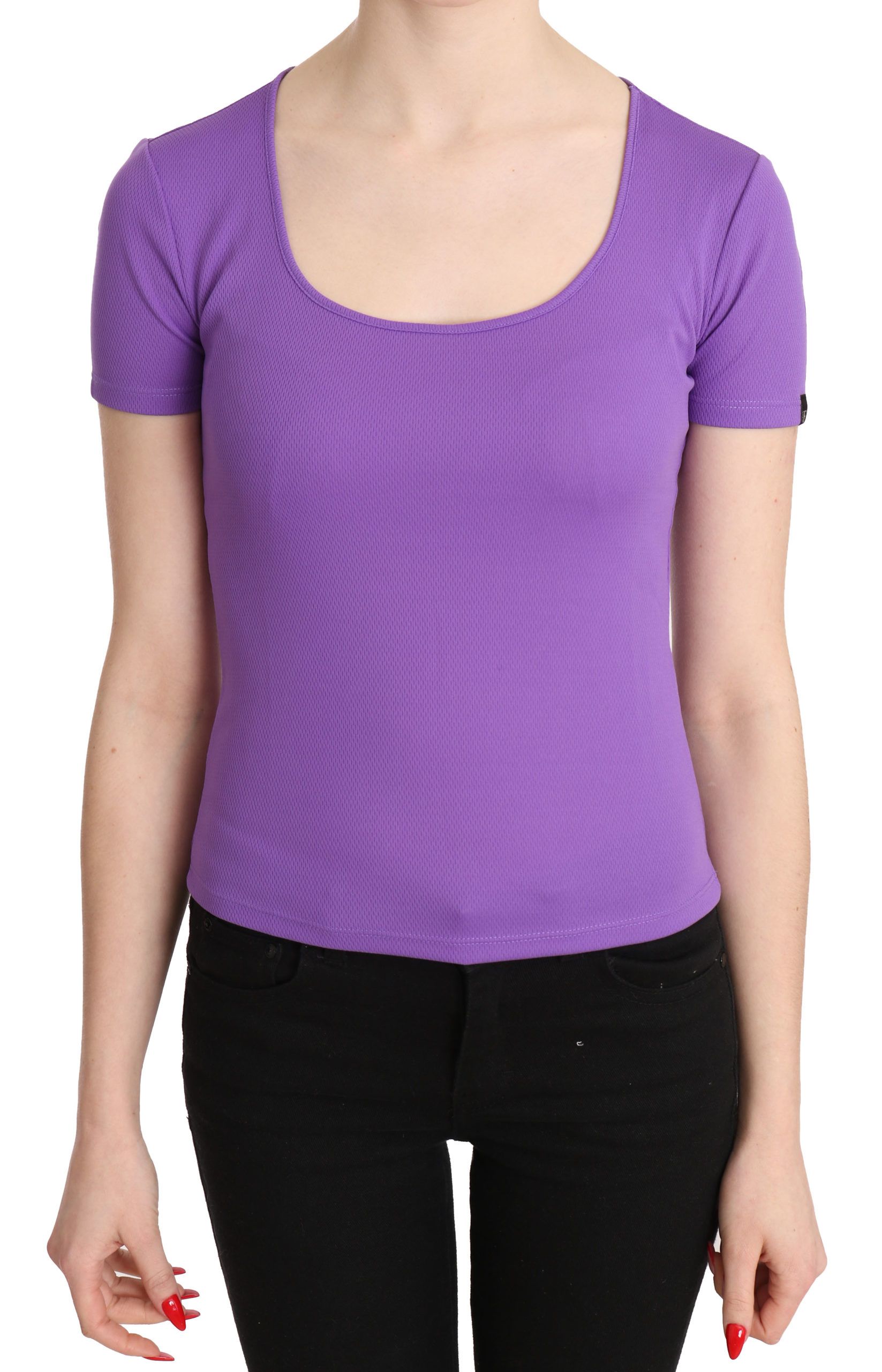 Lila Oberteil 100% Polyester Kurzarm Bluse