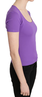 Lila Oberteil 100% Polyester Kurzarm Bluse