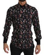 Black Musical Instrument Slim fit Shirt