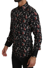 Black Musical Instrument Slim fit Shirt