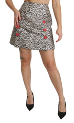 Silbernes Muster A-Linie Rock mit hoher Taille