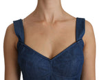 Blauer ärmelloser Bustier-Blusen-Baumwoll-Top