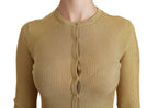 Gold Langarm Cardigan Viskose Pullover