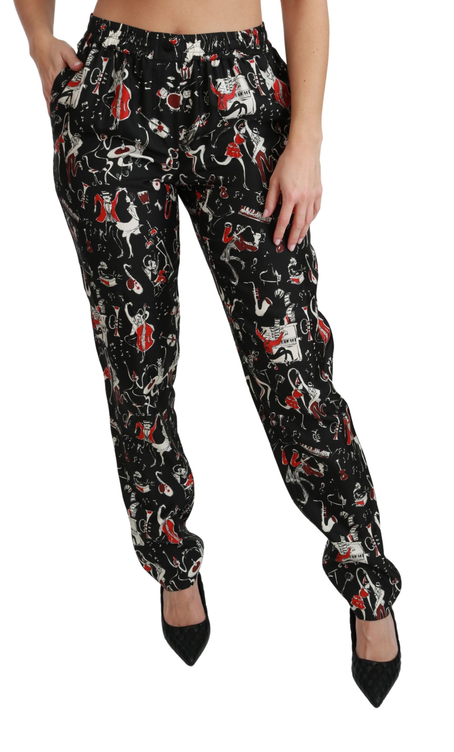 Black Silk Instrument Mid Waist Hose
