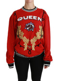 Red Queen Pailletten-Pullover mit Herzmotiv