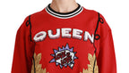 Red Queen Pailletten-Pullover mit Herzmotiv