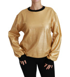 Goldener Baumwoll-Rundhals-Pullover