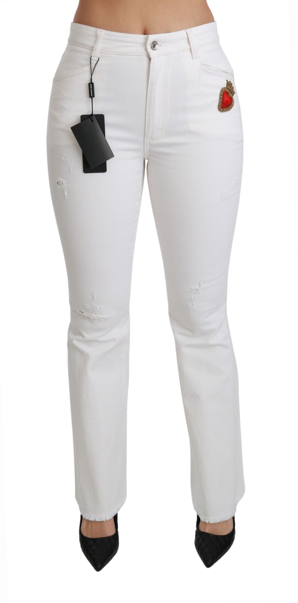White Heart ausgestellte Stretch-Baumwollhose