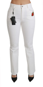 White Heart ausgestellte Stretch-Baumwollhose