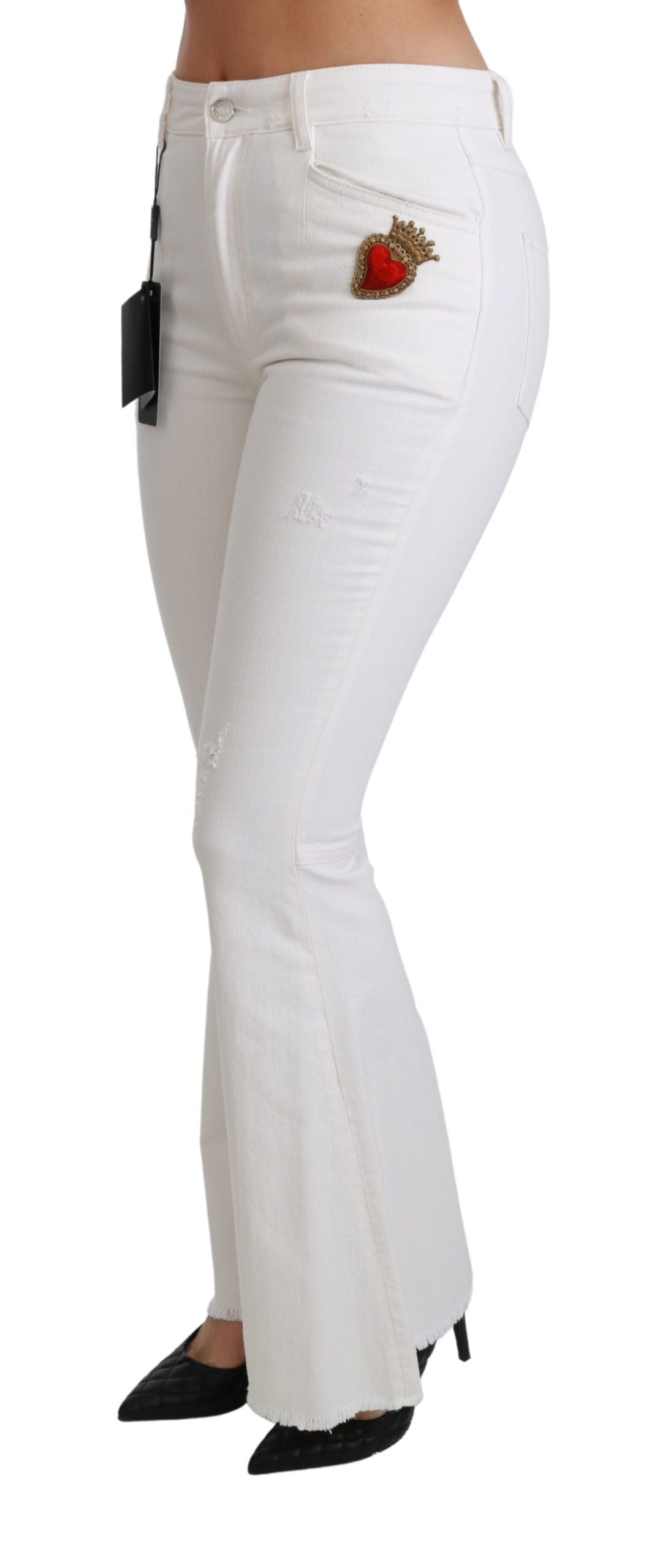 White Heart ausgestellte Stretch-Baumwollhose