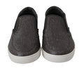 Graue flache Herren-Loafer aus Kaimanleder