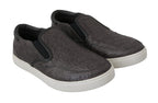 Graue flache Herren-Loafer aus Kaimanleder
