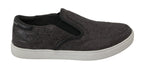 Graue flache Herren-Loafer aus Kaimanleder