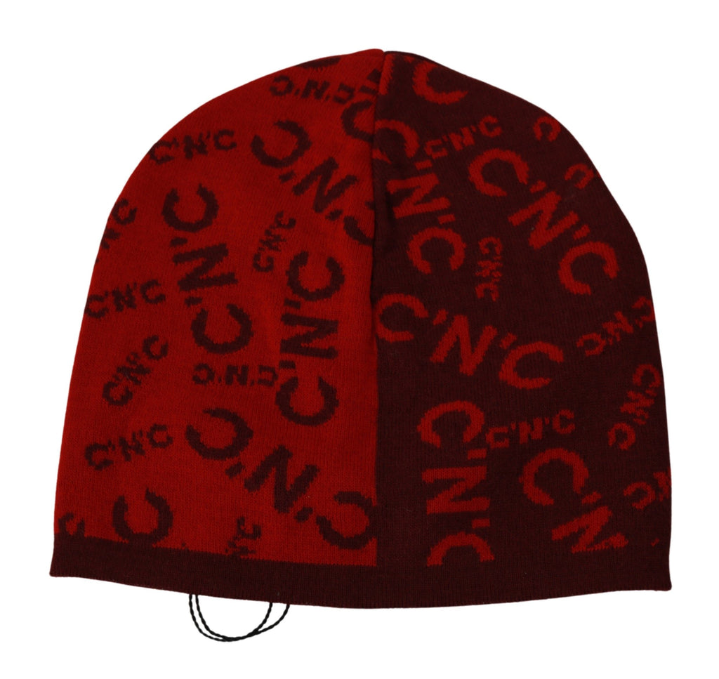 Rote Mütze aus Wollmischung mit Logo