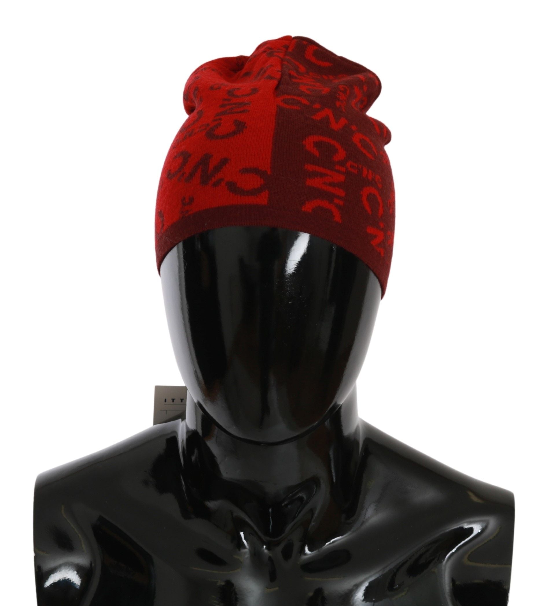 Rote Mütze aus Wollmischung mit Logo