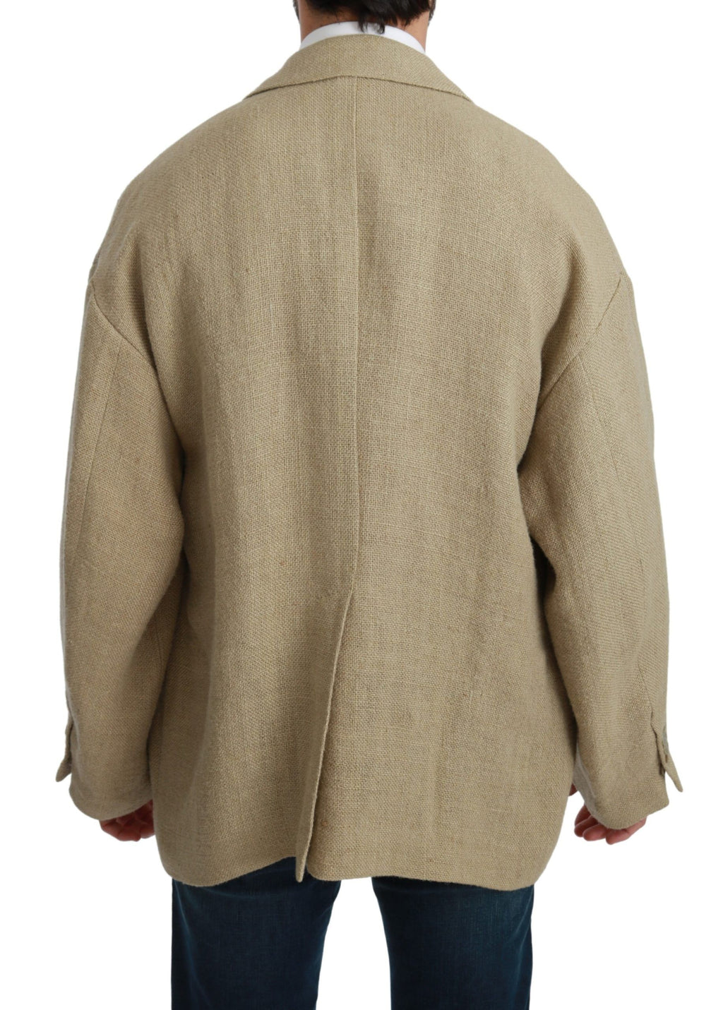 Beige Jacke Mantel 100 % Jute Blazer Mantel