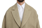 Beige Jacke Mantel 100 % Jute Blazer Mantel