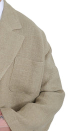 Beige Jacke Mantel 100 % Jute Blazer Mantel
