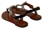 Leder-Ayers-Kristall-Sandalen-Flip-Flops-Schuhe