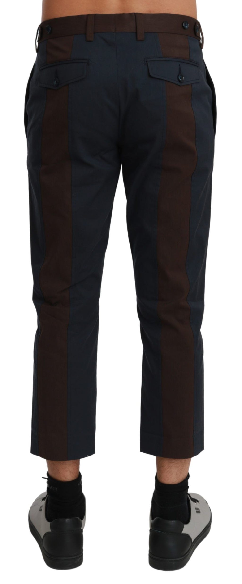Braune gestreifte Cropped-Hose