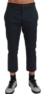 Braune gestreifte Cropped-Hose