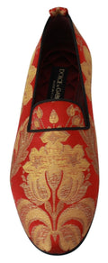 Rote goldene Brokat Pantoffeln Slipper Schuhe