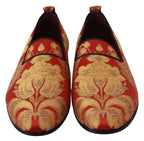 Rote goldene Brokat Pantoffeln Slipper Schuhe