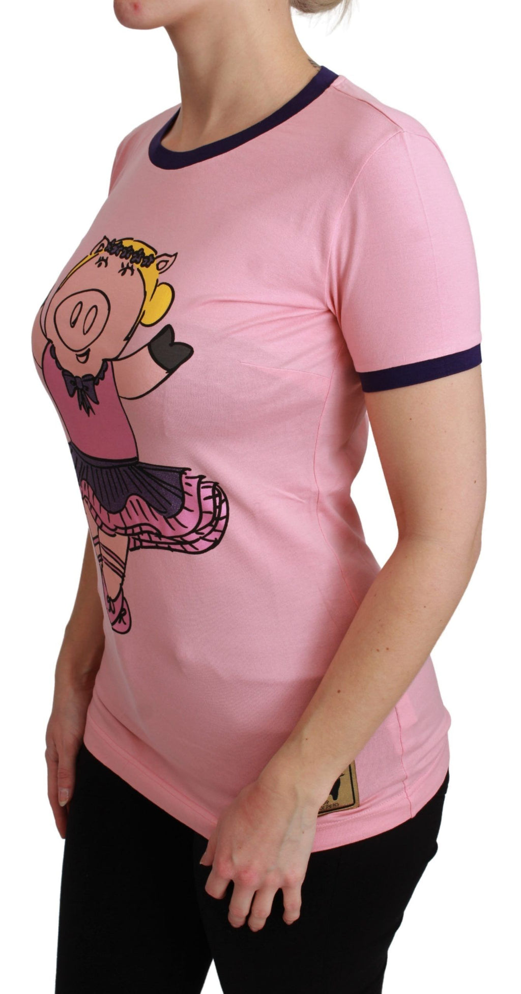 Pink SCHWEIN-JAHR Top Baumwoll-T-Shirt