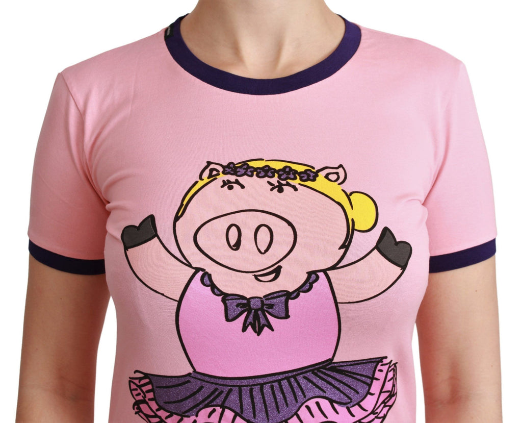Pink SCHWEIN-JAHR Top Baumwoll-T-Shirt