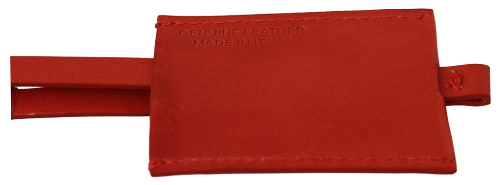 Schlüsselanhänger aus rotem Leder mit Markenlogo