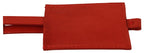 Schlüsselanhänger aus rotem Leder mit Markenlogo