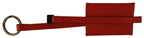 Schlüsselanhänger aus rotem Leder mit Markenlogo