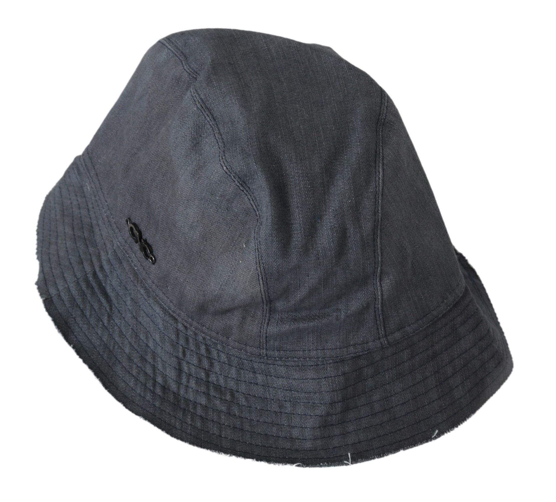 Schwarzer Fischerhut mit breiter Krempe im Washed-Look