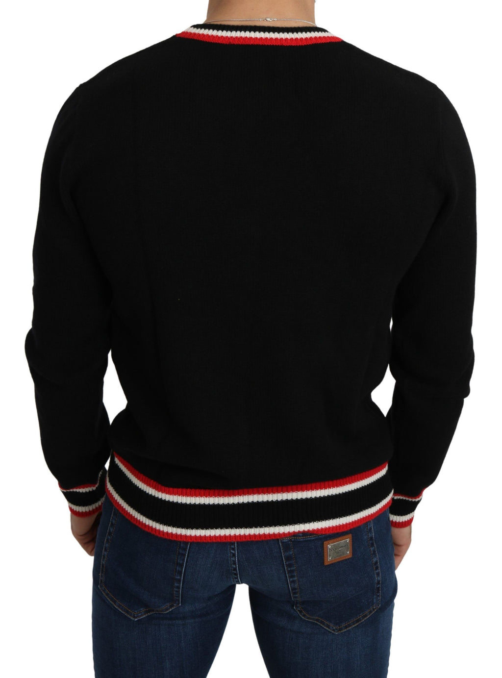 Schwarzer Kaschmir-Pullover "Schwein des Jahres"