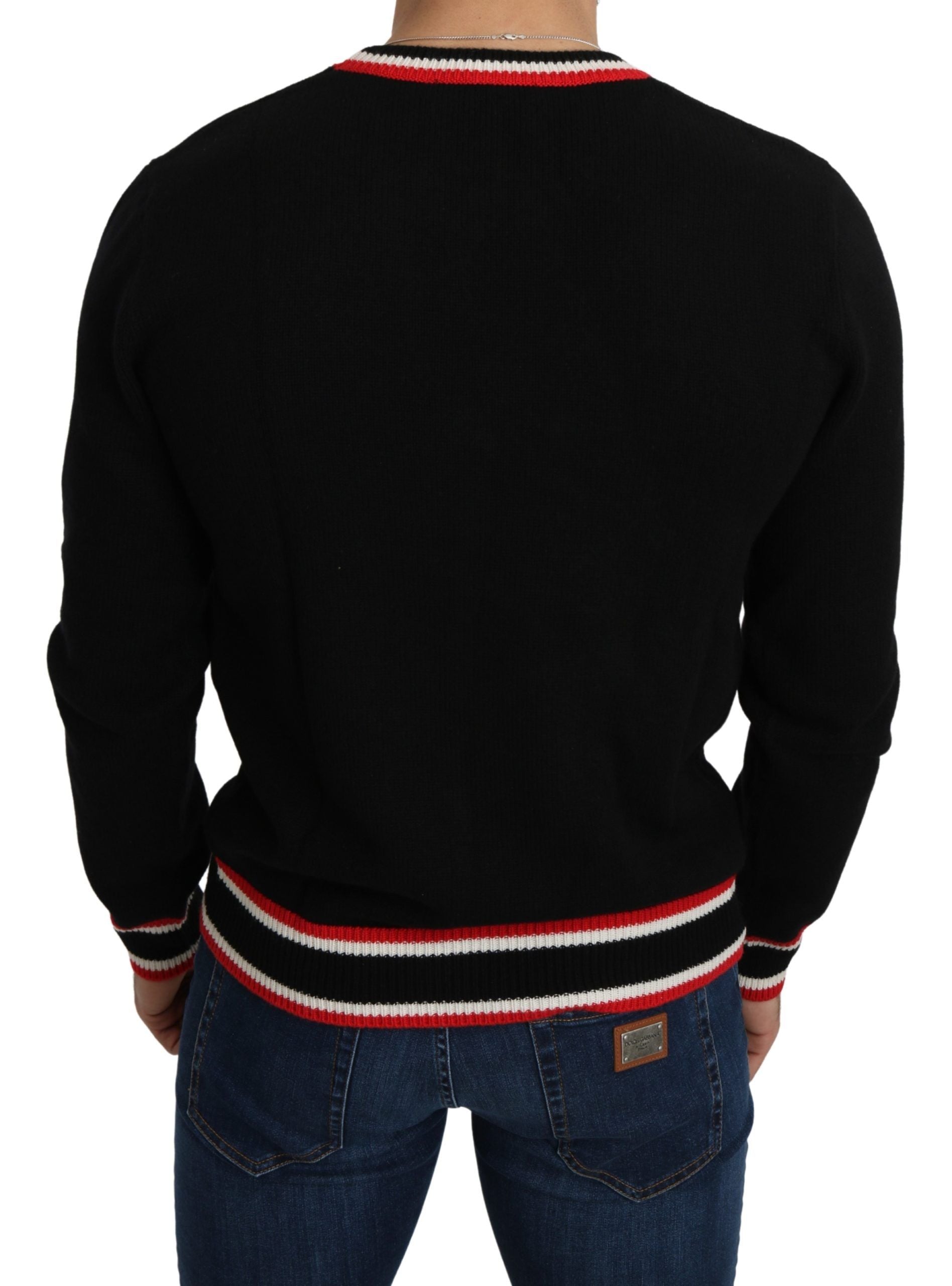 Schwarzer Kaschmir-Pullover "Schwein des Jahres"