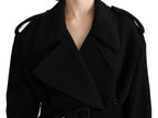 Blazer-Trenchcoat aus Schurwolle in Schwarz