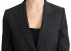 Grauer Einreiher-Blazer aus Baumwolle