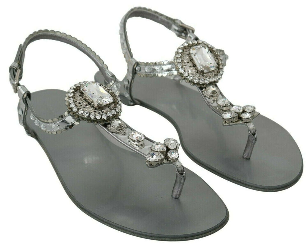 Silberne Kristall-Sandalen Flip-Flops Schuhe