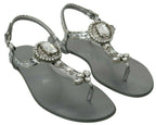 Silberne Kristall-Sandalen Flip-Flops Schuhe