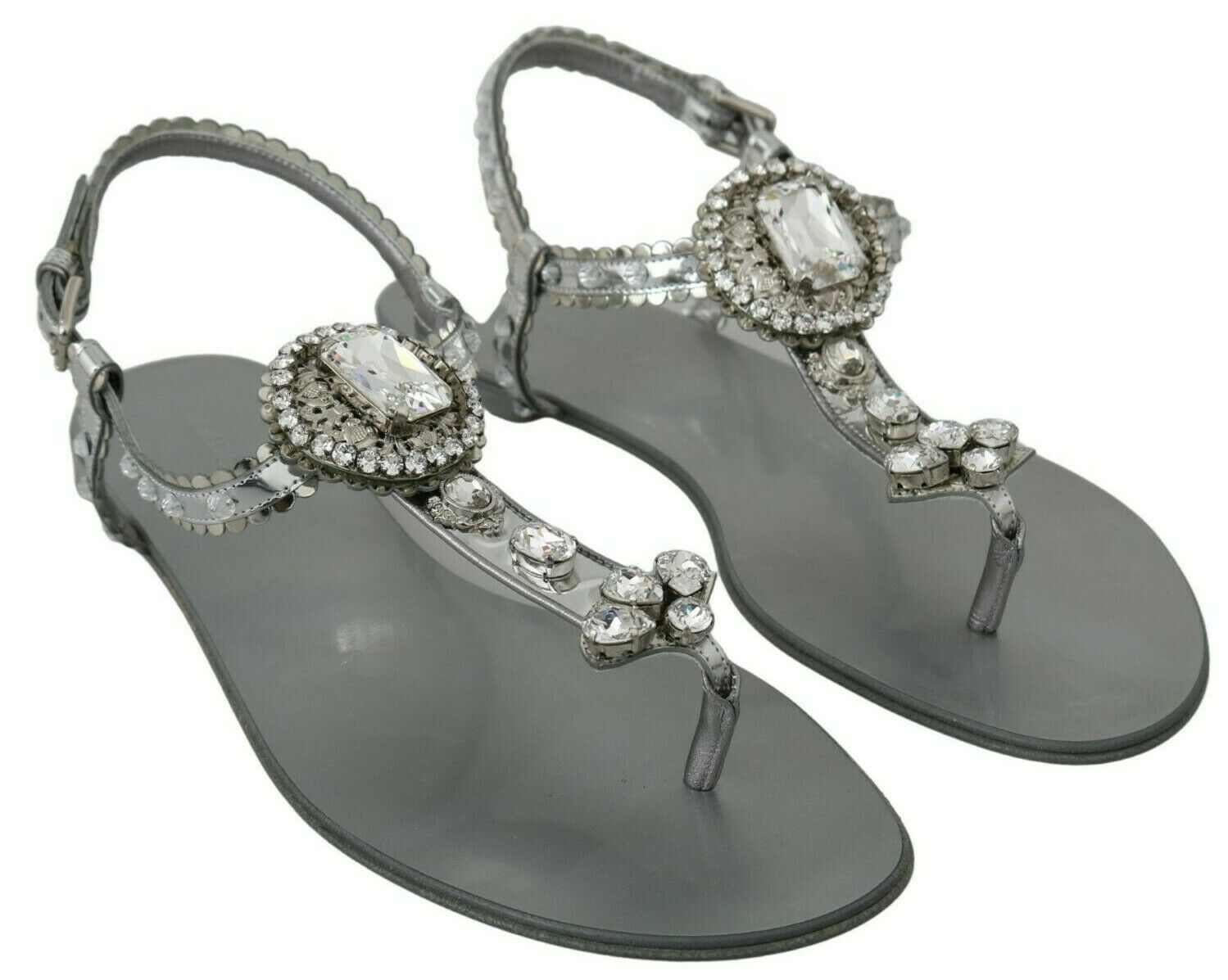 Silberne Kristall-Sandalen Flip-Flops Schuhe