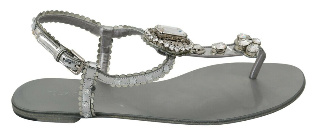 Silberne Kristall-Sandalen Flip-Flops Schuhe