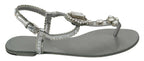 Silberne Kristall-Sandalen Flip-Flops Schuhe