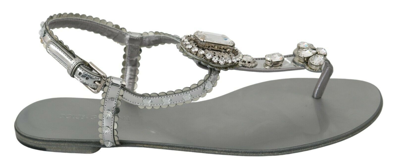 Silberne Kristall-Sandalen Flip-Flops Schuhe