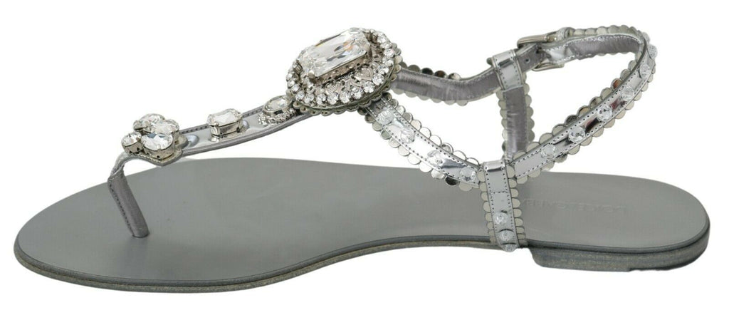 Silberne Kristall-Sandalen Flip-Flops Schuhe